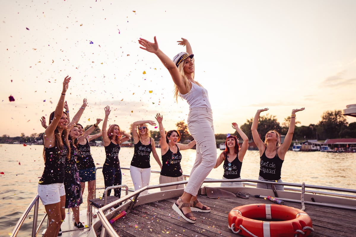 Ladies celebrating bachelorette party